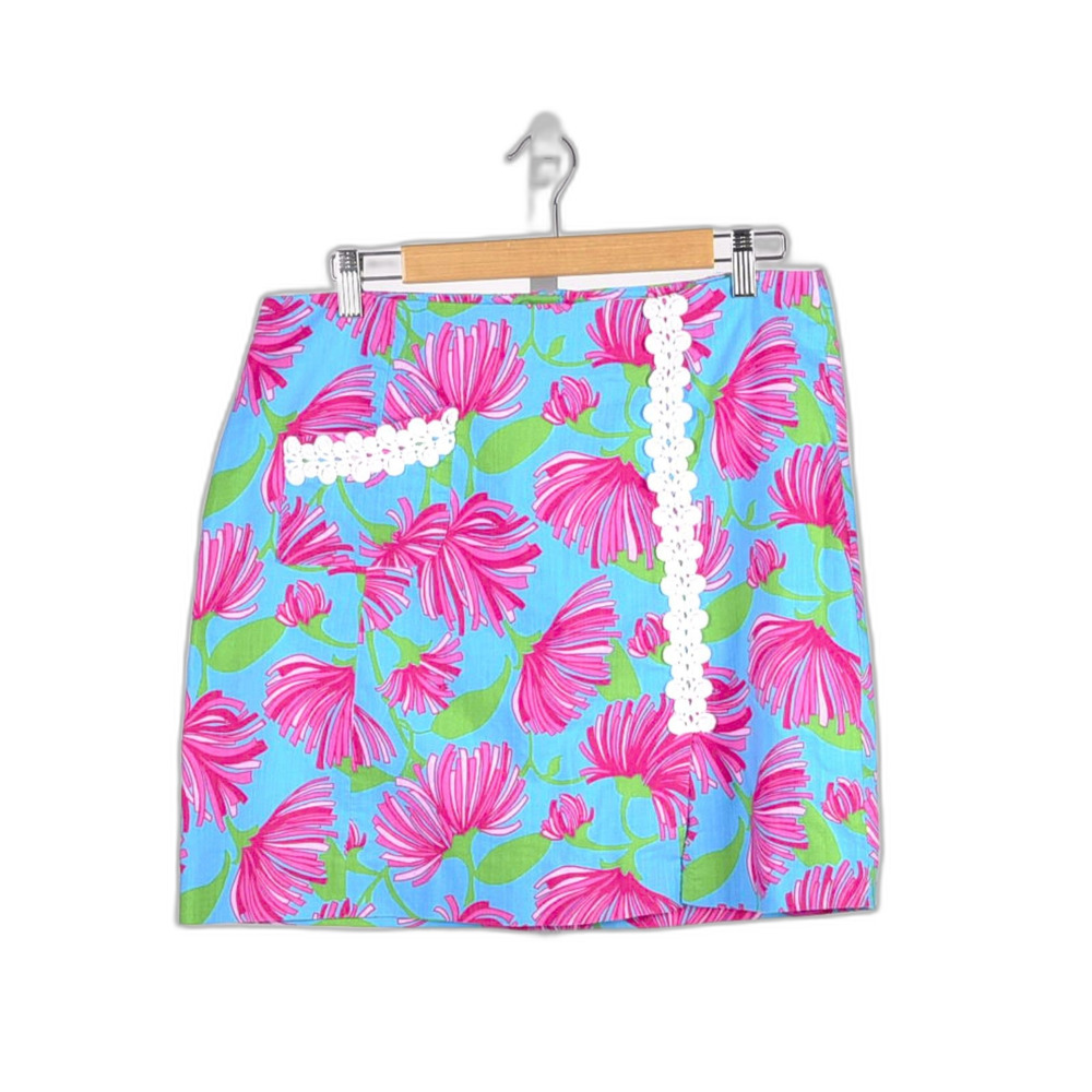 Rare VTG Lilly Pulitzer Originals Maci Kissue Mini Skirt Coastal Preppy Size 12
